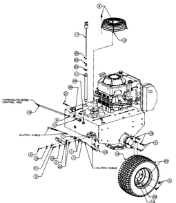 Lower Controls Diagram and Parts List for 4815F-PRO 556C465M100 Cub Cadet Lawn Mower